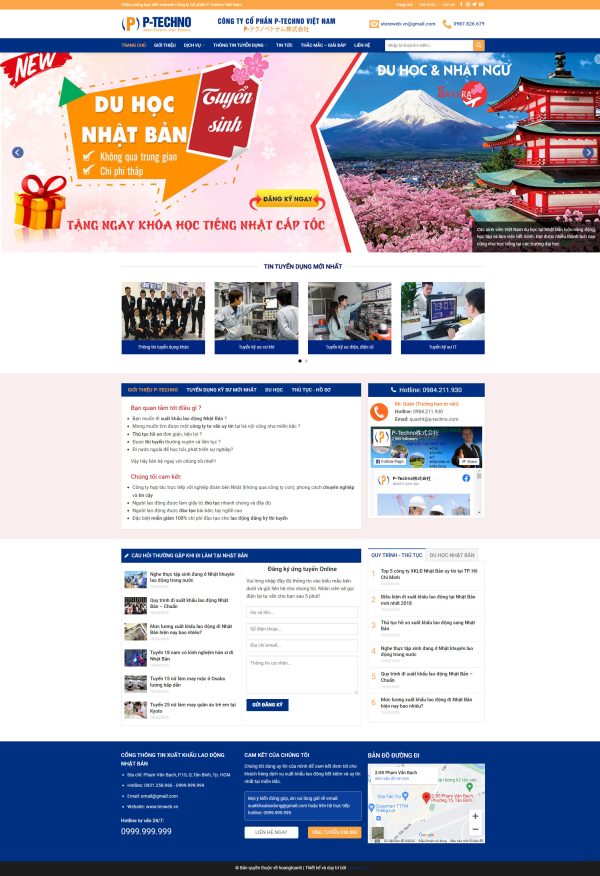Mẫu Website Công ty Xuất khẩu lao động