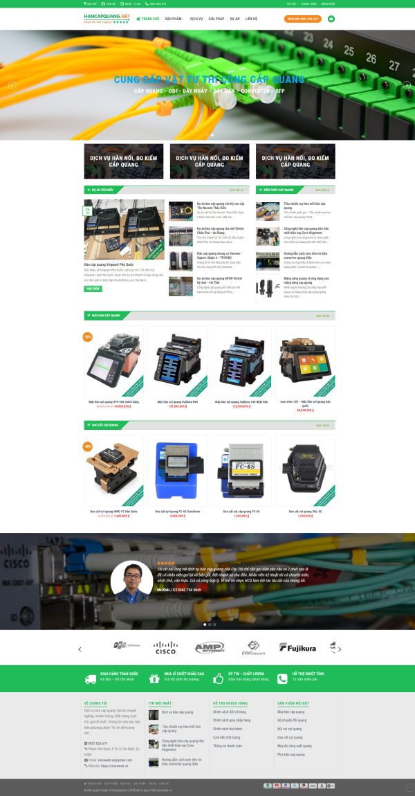 Mẫu Website Công ty Hàn Cáp Quang