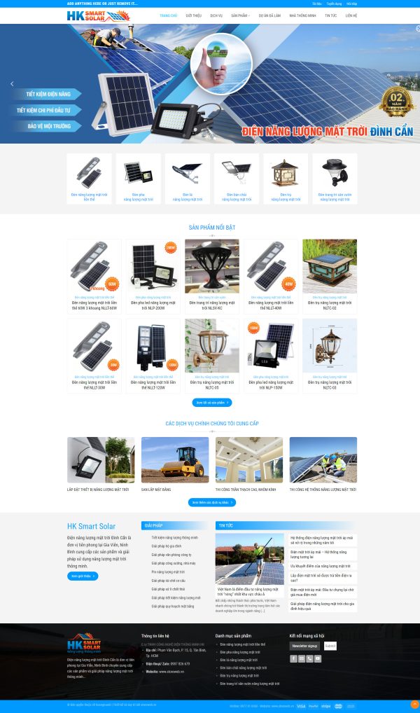 Mẫu Website Công ty, Cửa hàng kinh doanh Đèn Led năng lượng mặt trời