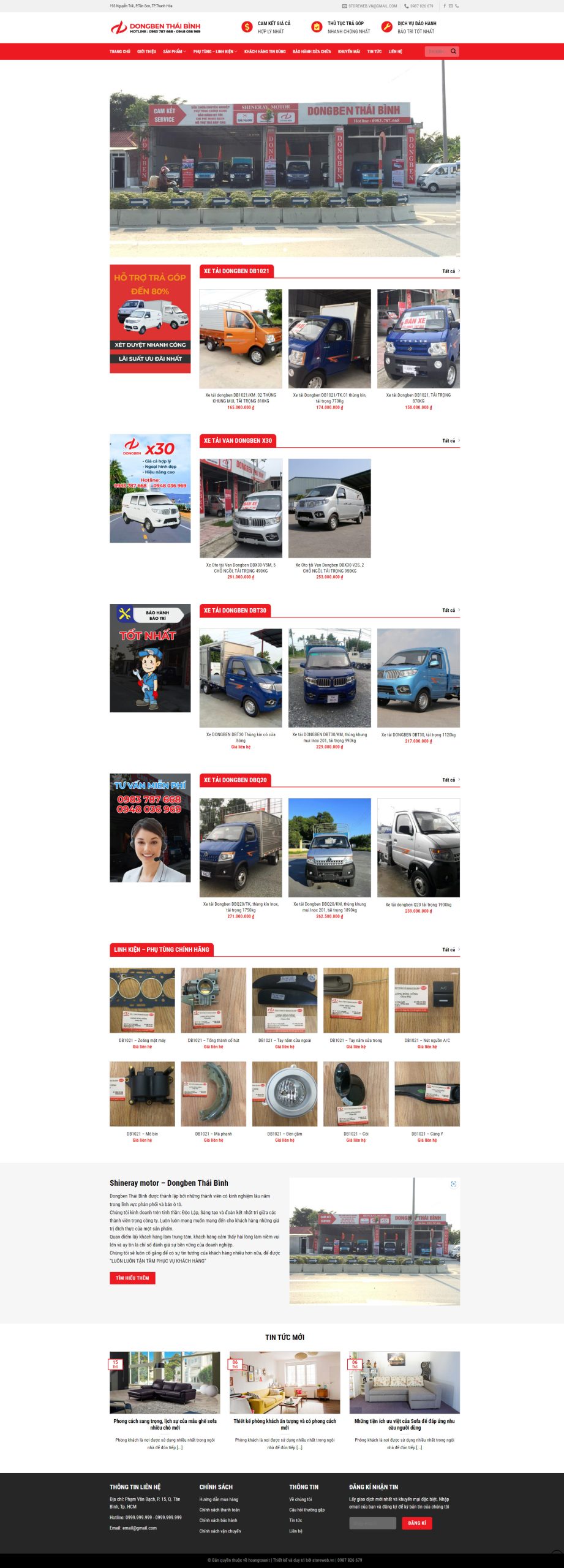 Mẫu Website dành cho Công ty phân phối và bán ô tô