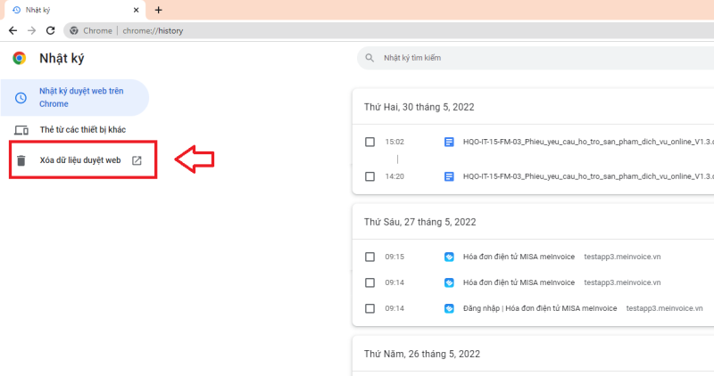 Xóa Bộ Nhớ Cache Trình Duyệt