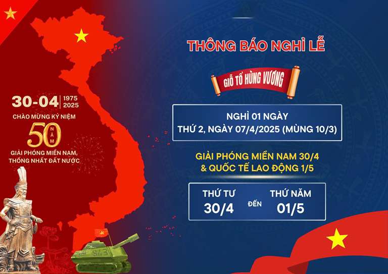 lịch nghỉ giỗ tổ hùng vương năm 2025