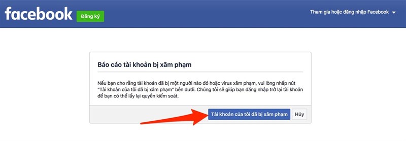 tài khoản facebook bị hack